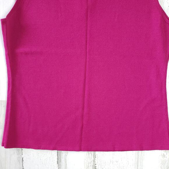 Chico's Design Fuchsia Sleeveless V-Neck Stretchy Top Women's Size 2/12/Medium - Picture 7 of 9